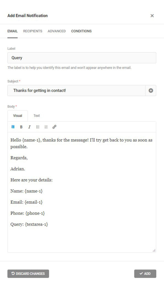 User Email Notification