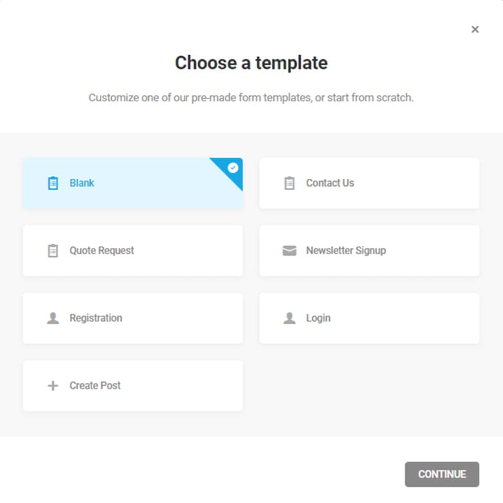 Forminator Creation Window